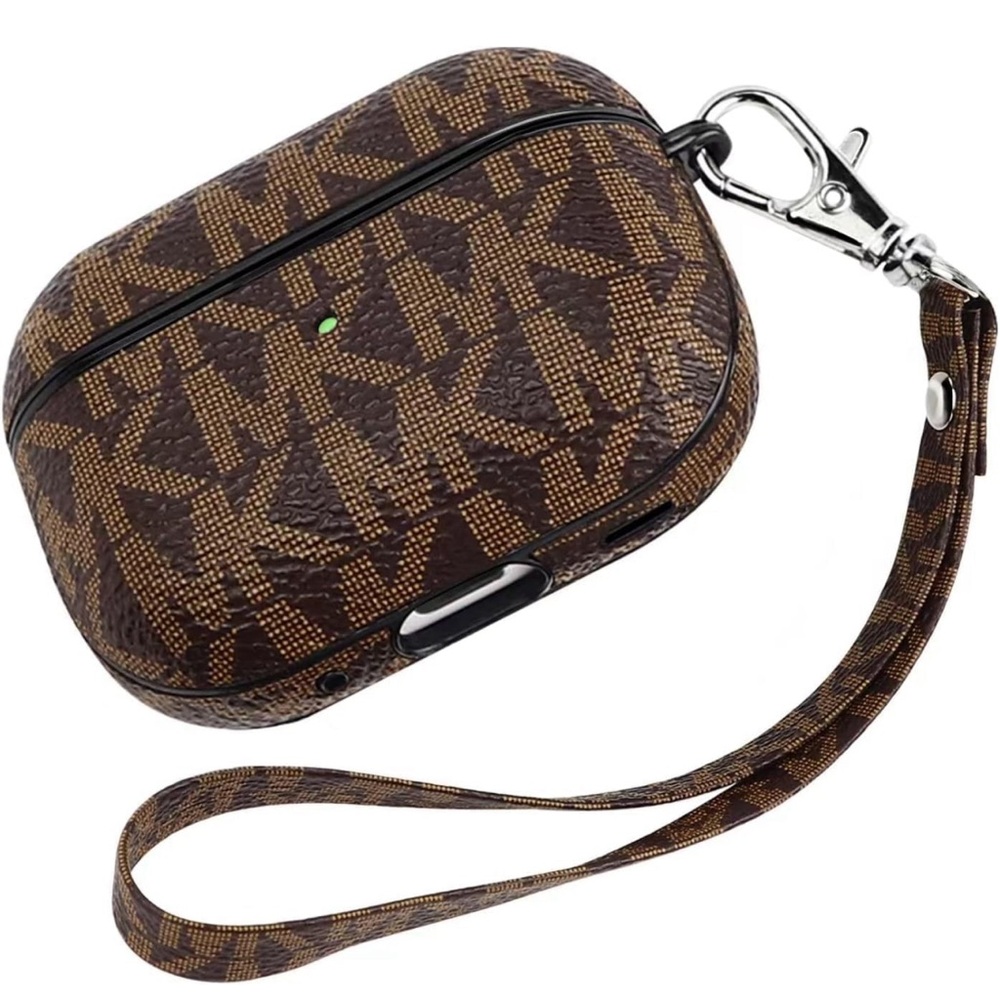 Michael Kors  Patterned Protective Case for Wireless Earbuds w/ Wrist Strap